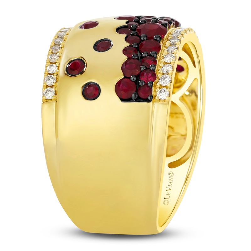 Main Image 3 of Le Vian Tramonto D'Oro Natural Ruby Ring 1/5 ct tw Diamonds 14K Honey Gold