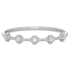 Thumbnail Image 1 of Unspoken Diamond Station Bangle Bracelet 1 ct tw 14K White Gold 7&quot;