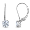 Thumbnail Image 1 of Round-Cut Lab-Created Diamond Solitaire Drop Earrings 1 ct tw 14K White Gold (SI2/F)