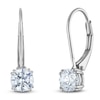 Thumbnail Image 2 of Round-Cut Lab-Created Diamond Solitaire Drop Earrings 1 ct tw 14K White Gold (SI2/F)