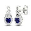 Thumbnail Image 3 of Blue & White Lab-Created Sapphire Drop Earrings Sterling Silver