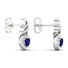 Thumbnail Image 4 of Blue & White Lab-Created Sapphire Drop Earrings Sterling Silver