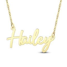 Script Nameplate Necklace 24K Yellow Gold-Plated Sterling Silver 18&quot;