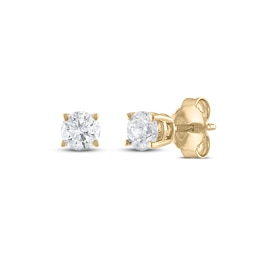 Diamond Solitaire Earrings 1/3 ct tw Round 14K Yellow Gold (I2/I)