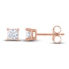 Thumbnail Image 2 of Diamond Solitaire Stud Earrings 1/2 ct tw Princess 14K Rose Gold (I2/I)