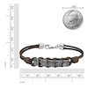 Thumbnail Image 3 of Men's Waxed Cord Stainless Steel Bracelet 8.5"