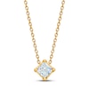 Thumbnail Image 1 of THE LEO First Light Diamond Solitaire Necklace 1/4 carat Princess 14K Yellow Gold 19&quot; (I1/I)