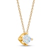 Thumbnail Image 2 of THE LEO First Light Diamond Solitaire Necklace 1/4 carat Princess 14K Yellow Gold 19&quot; (I1/I)