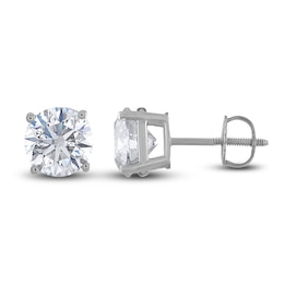 Diamond Solitaire Stud Earrings 1-3/8 ct tw Round 14K White Gold (I2/I)