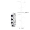 Thumbnail Image 2 of Black & White Diamond Hoop Earrings 1/2 ct tw Round 10K White Gold