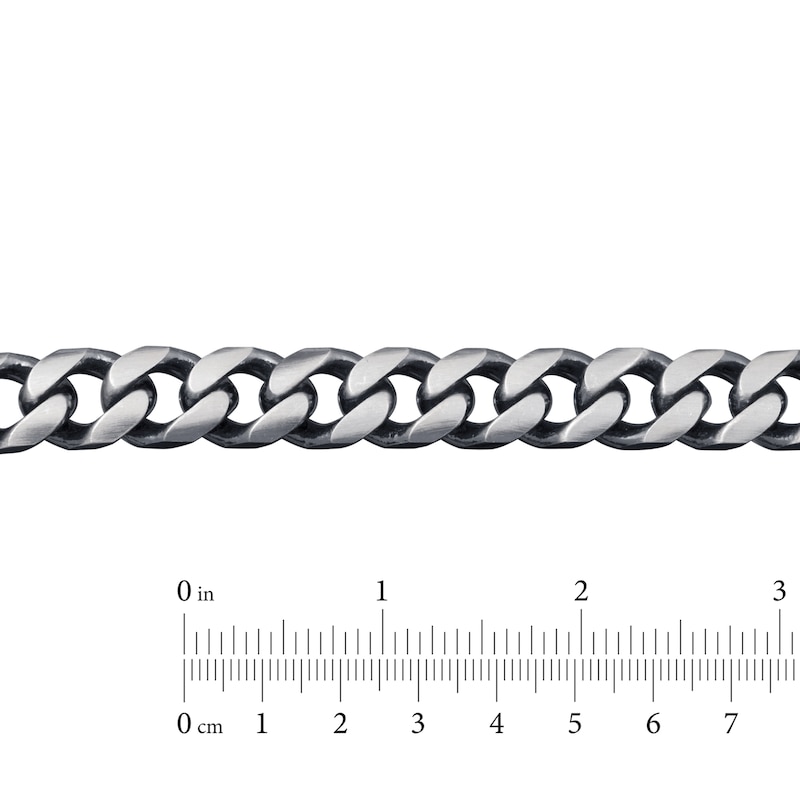 Main Image 4 of Solid Curb Link Bracelet Sterling Silver 9&quot; 11.0mm