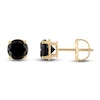 Thumbnail Image 1 of Black Diamond Solitaire Stud Earrings 1-1/2 ct tw Round 10K Yellow Gold