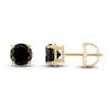 Thumbnail Image 1 of Black Diamond Solitaire Stud Earrings 2 ct tw Round 10K Yellow Gold