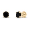 Thumbnail Image 2 of Black Diamond Solitaire Stud Earrings 2 ct tw Round 10K Yellow Gold