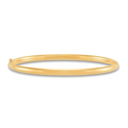 Hollow Bangle Bracelet 14K Yellow Gold