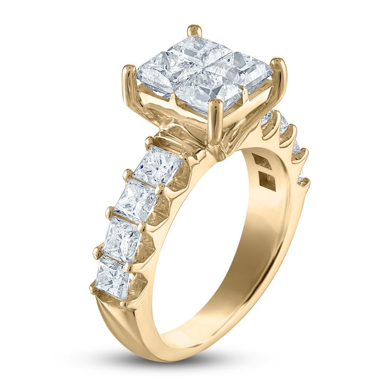 Main Image 2 of Diamond Engagement Ring 3-3/8 ct tw Princess 14K Yellow Gold