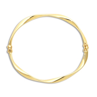 14k Yellow Gold Flexible Hook Bangle Bracelet DB708