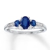 Thumbnail Image 0 of Natural Sapphire Ring with Diamonds 14K White Gold