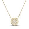 Thumbnail Image 1 of Crivelli Diamond Disk Pendant Necklace 1-3/8 ct tw Round 18K Yellow Gold 18&quot;