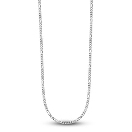 Solid Figaro Chain Necklace Platinum 16&quot; 2.5mm