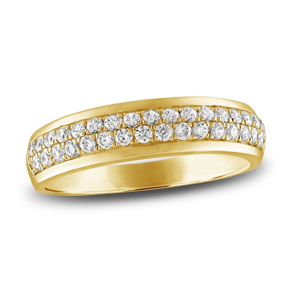 Diamond Pave Wedding Band 1/2 ct tw 14K Yellow Gold 5.0mm | Jared