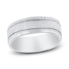 Thumbnail Image 1 of Men's Hammered Wedding Band 14K White Gold 8mm