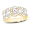 Thumbnail Image 1 of Emerald & Round-Cut Diamond Anniversary Band 2 ct tw 14K Yellow Gold