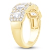 Thumbnail Image 2 of Emerald & Round-Cut Diamond Anniversary Band 2 ct tw 14K Yellow Gold