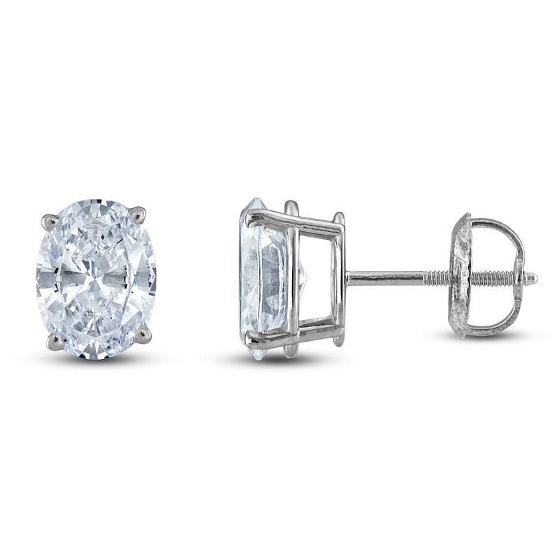 Oval-Cut Lab-Created Diamond Solitaire Stud Earrings ct tw 14K Gold (F/SI2