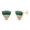 Thumbnail Image 1 of Natural Malachite & Diamond Triangle Stud Earrings 1/10 ct tw 14K Yellow Gold
