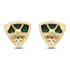 Thumbnail Image 2 of Natural Malachite & Diamond Triangle Stud Earrings 1/10 ct tw 14K Yellow Gold