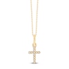 Thumbnail Image 1 of Children's Diamond Cross Necklace 1/20 ct tw 18K Yellow Gold 10&quot;