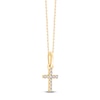 Thumbnail Image 2 of Children's Diamond Cross Necklace 1/20 ct tw 18K Yellow Gold 10&quot;