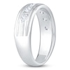 Thumbnail Image 2 of Men's Certified Baguette & Round-Cut Diamond Wedding Band 3/4 ct tw 14K White Gold