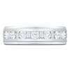 Thumbnail Image 3 of Men's Certified Baguette & Round-Cut Diamond Wedding Band 3/4 ct tw 14K White Gold