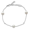 Thumbnail Image 1 of Yoko London Akoya Cultured Pearl & Diamond Accent Station Bracelet 18K White Gold 8&quot;