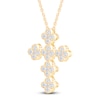 Thumbnail Image 3 of Diamond Clover Cross Necklace 3/4 ct tw 10K Yellow Gold