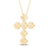 Thumbnail Image 4 of Diamond Clover Cross Necklace 3/4 ct tw 10K Yellow Gold