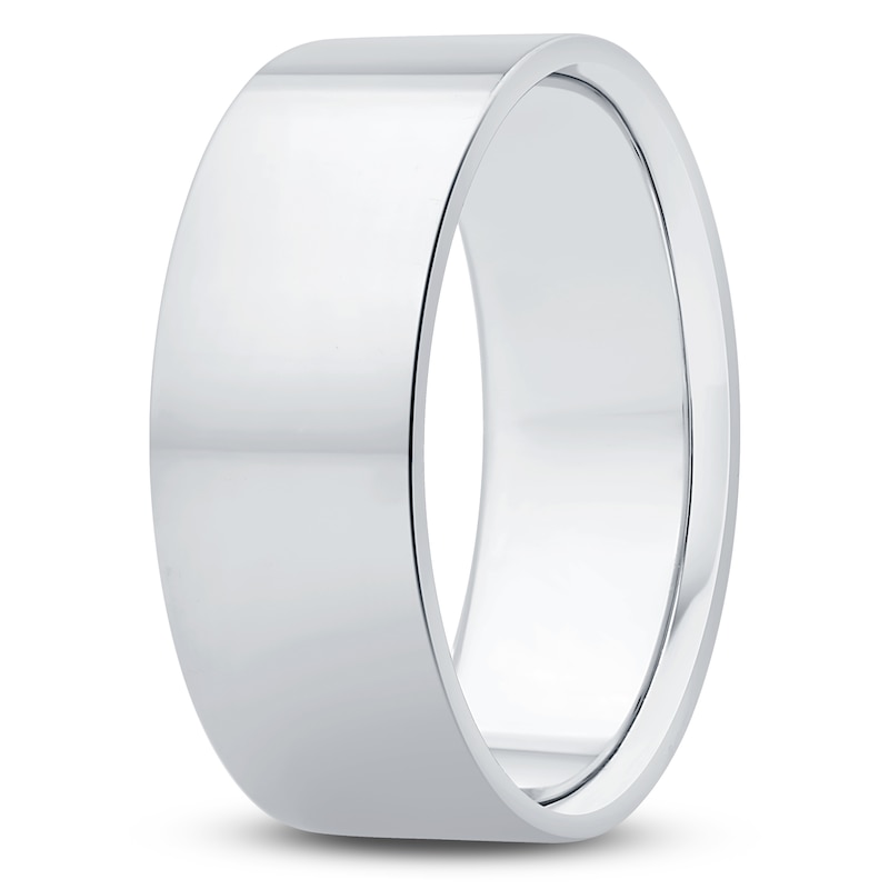 Main Image 2 of Flat Wedding Band Platinum 8mm