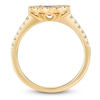 Thumbnail Image 2 of Oval & Square-Cut Natural Ruby & Diamond Quatrefoil Ring 1/4 ct tw 14K Yellow Gold