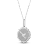 Thumbnail Image 2 of Diamond Dove Medallion Necklace 1/4 ct tw Sterling Silver 18&quot;