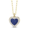 Thumbnail Image 1 of Shy Creation Natural Blue Sapphire & Diamond Heart Necklace 1/4 ct tw 14K Yellow Gold 18&quot; JR55011953