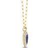 Thumbnail Image 2 of Shy Creation Natural Blue Sapphire & Diamond Heart Necklace 1/4 ct tw 14K Yellow Gold 18&quot; JR55011953