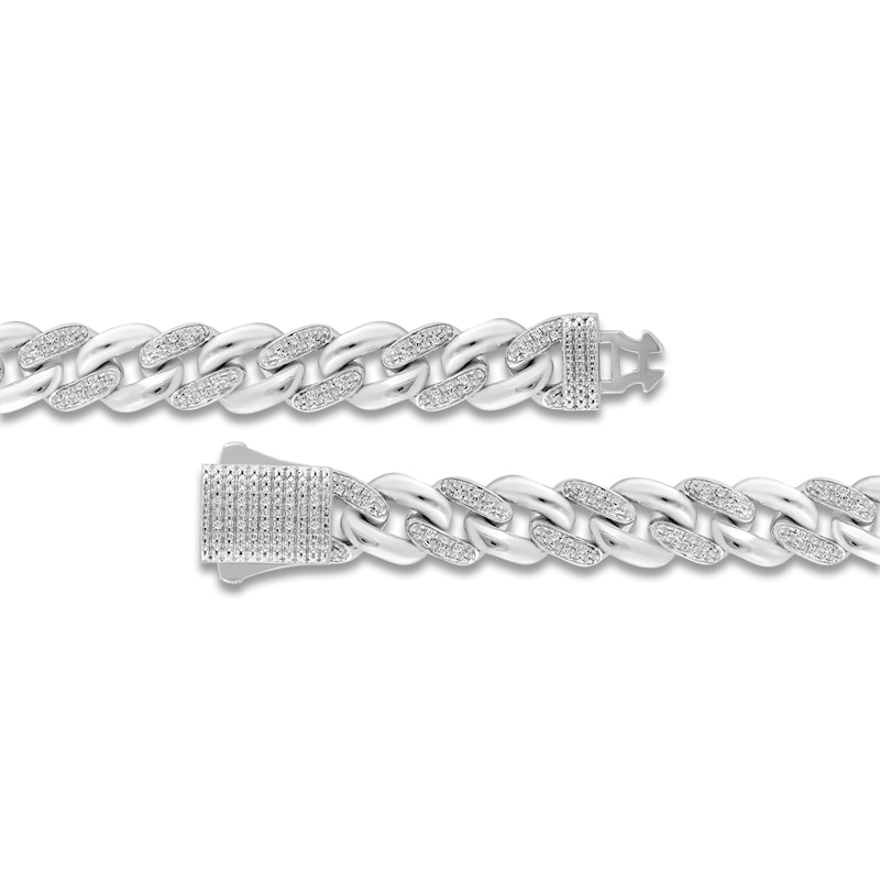 Main Image 2 of Men's Diamond Chain Link Bracelet 1/4 ct tw Sterling Silver 8.5&quot;