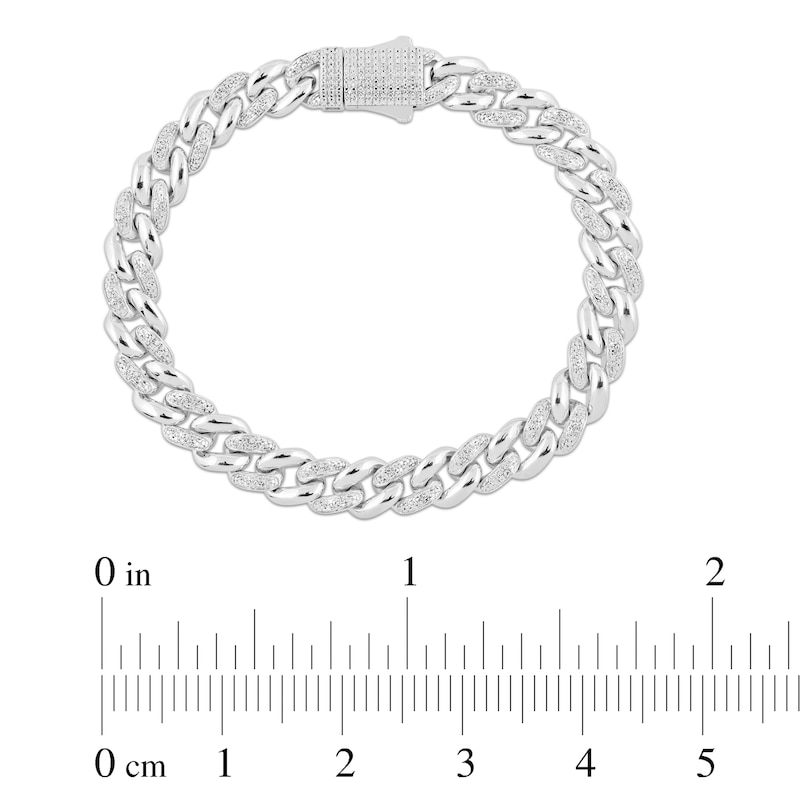 Main Image 3 of Men's Diamond Chain Link Bracelet 1/4 ct tw Sterling Silver 8.5&quot;