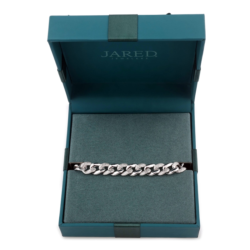 Main Image 7 of Men's Diamond Chain Link Bracelet 1/4 ct tw Sterling Silver 8.5&quot;