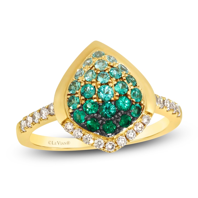 Main Image 1 of Le Vian Emerald Ombré Ring 1/4 ct tw Diamonds 14K Honey Gold