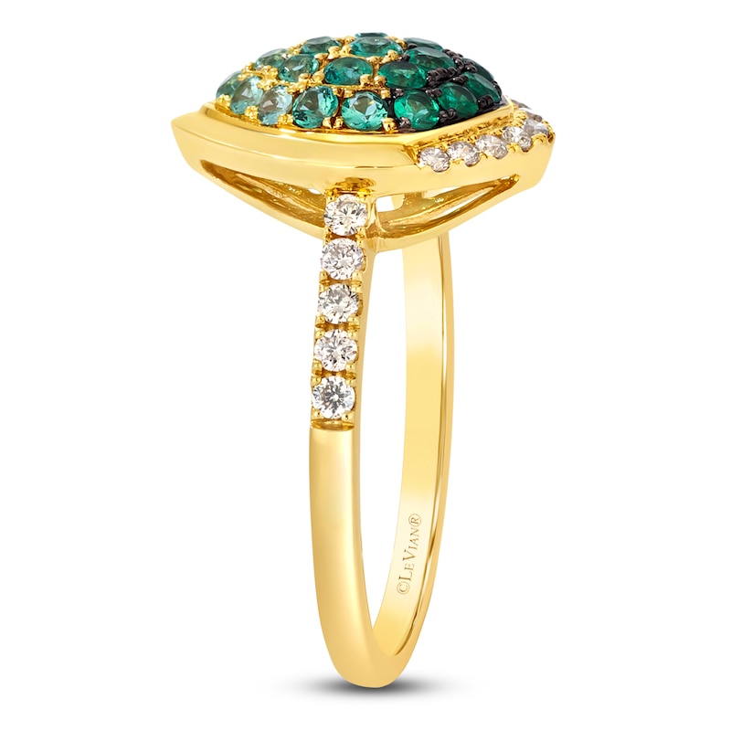 Main Image 3 of Le Vian Emerald Ombré Ring 1/4 ct tw Diamonds 14K Honey Gold