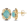 Thumbnail Image 1 of Le Vian Oval-Cut Natural Aquaprase Earrings 1/4 ct tw Diamonds 14K Honey Gold