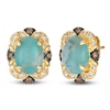 Thumbnail Image 2 of Le Vian Oval-Cut Natural Aquaprase Earrings 1/4 ct tw Diamonds 14K Honey Gold